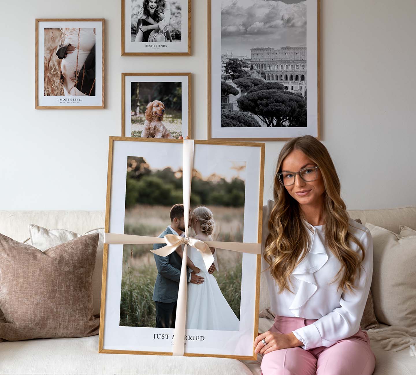 Valentines day gallery wall with woman