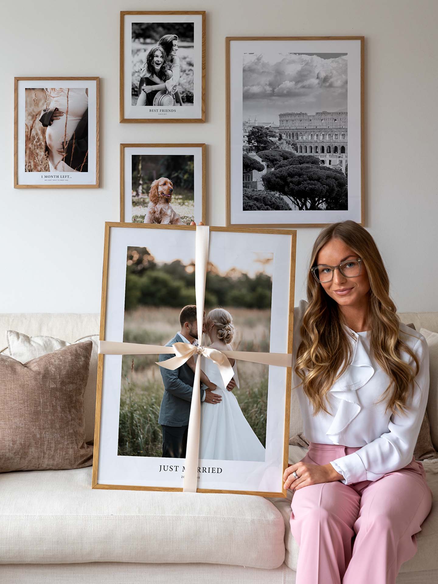 Valentines day gallery wall with woman