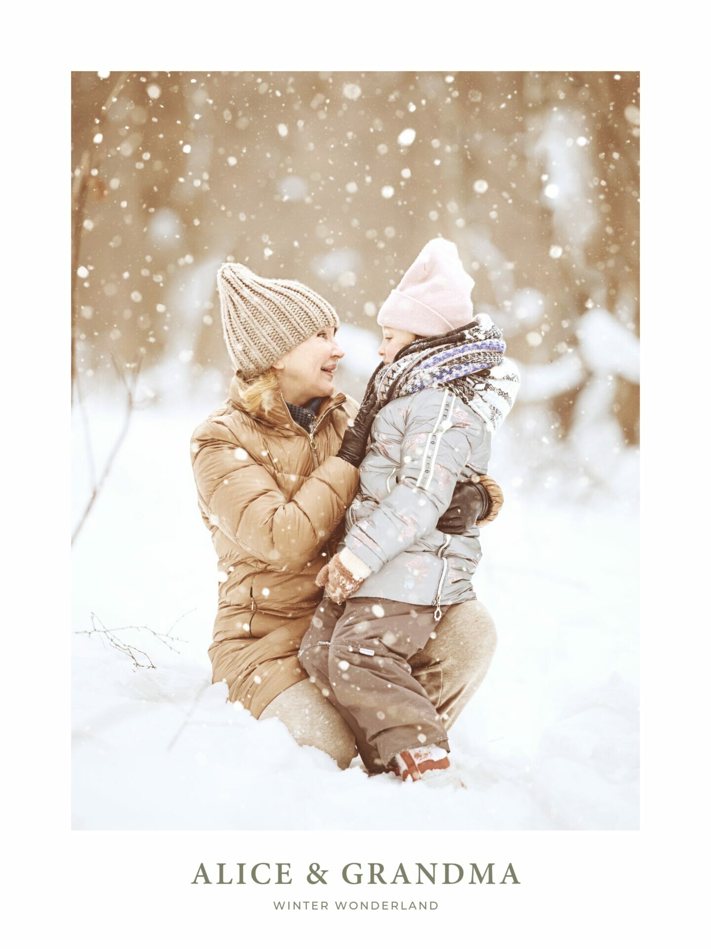 Poster of girl and grandma in snow