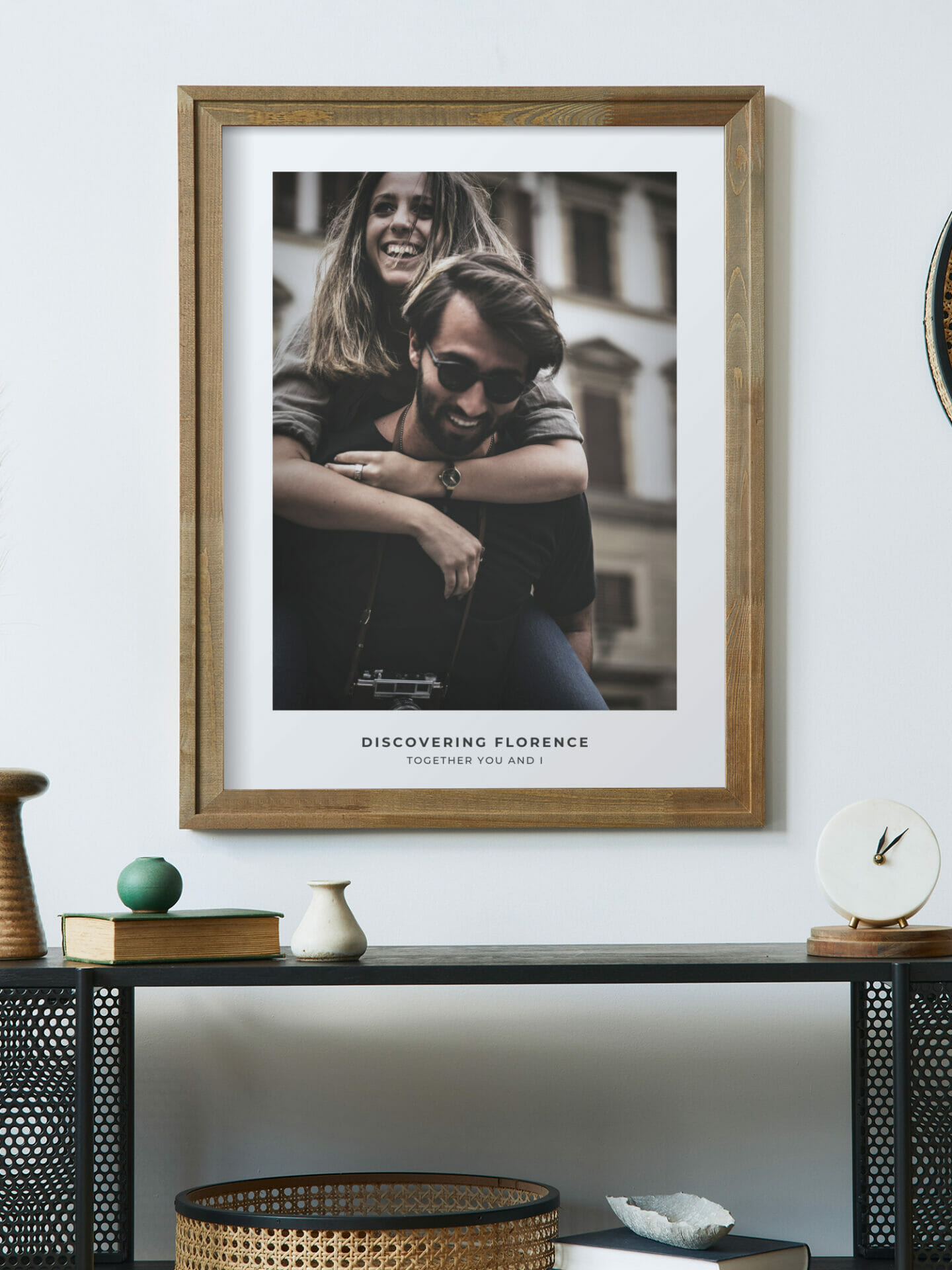 Poster of couple sightseeing in Florence in interior