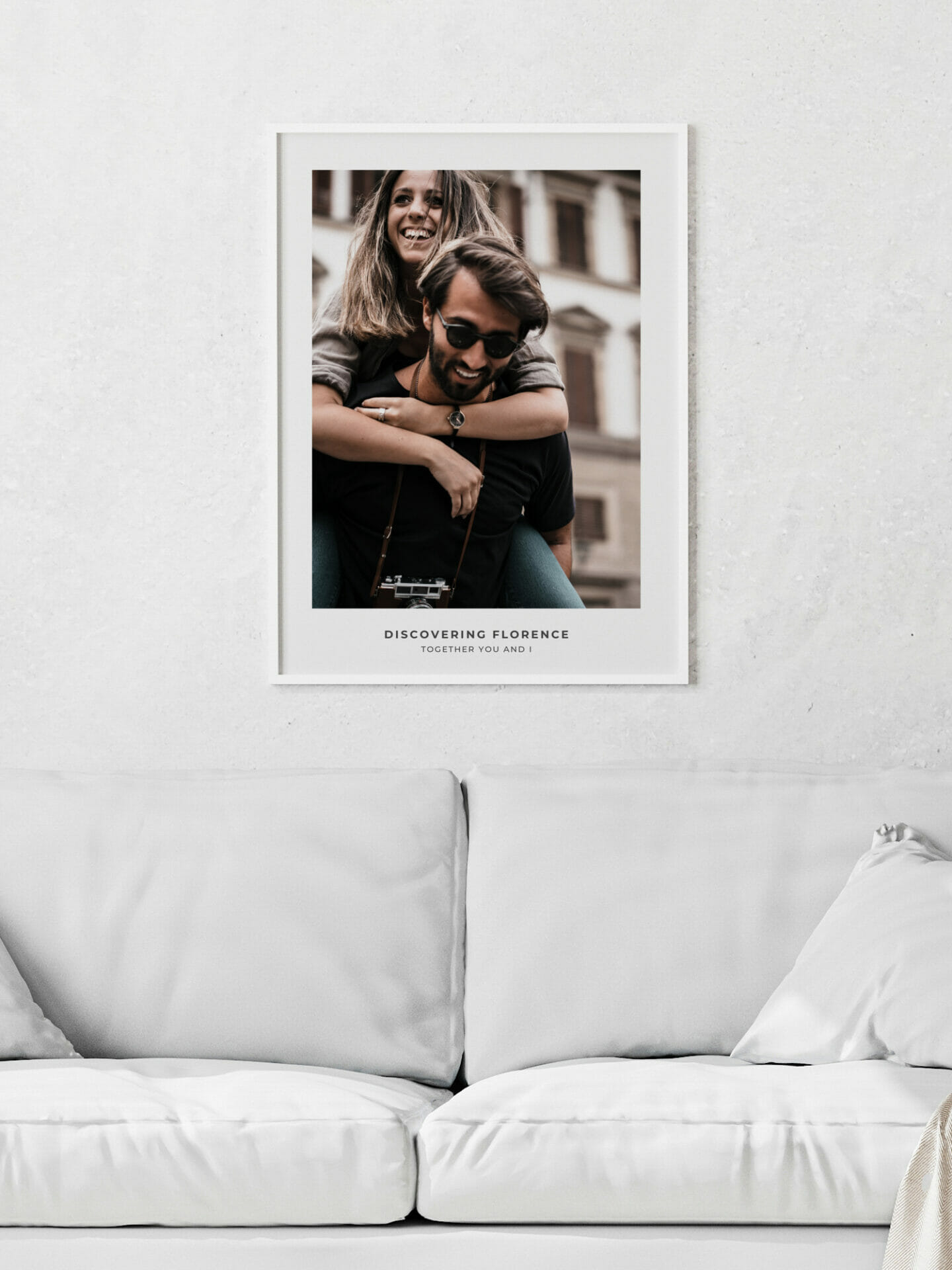 Poster of couple exploring Florence in interior