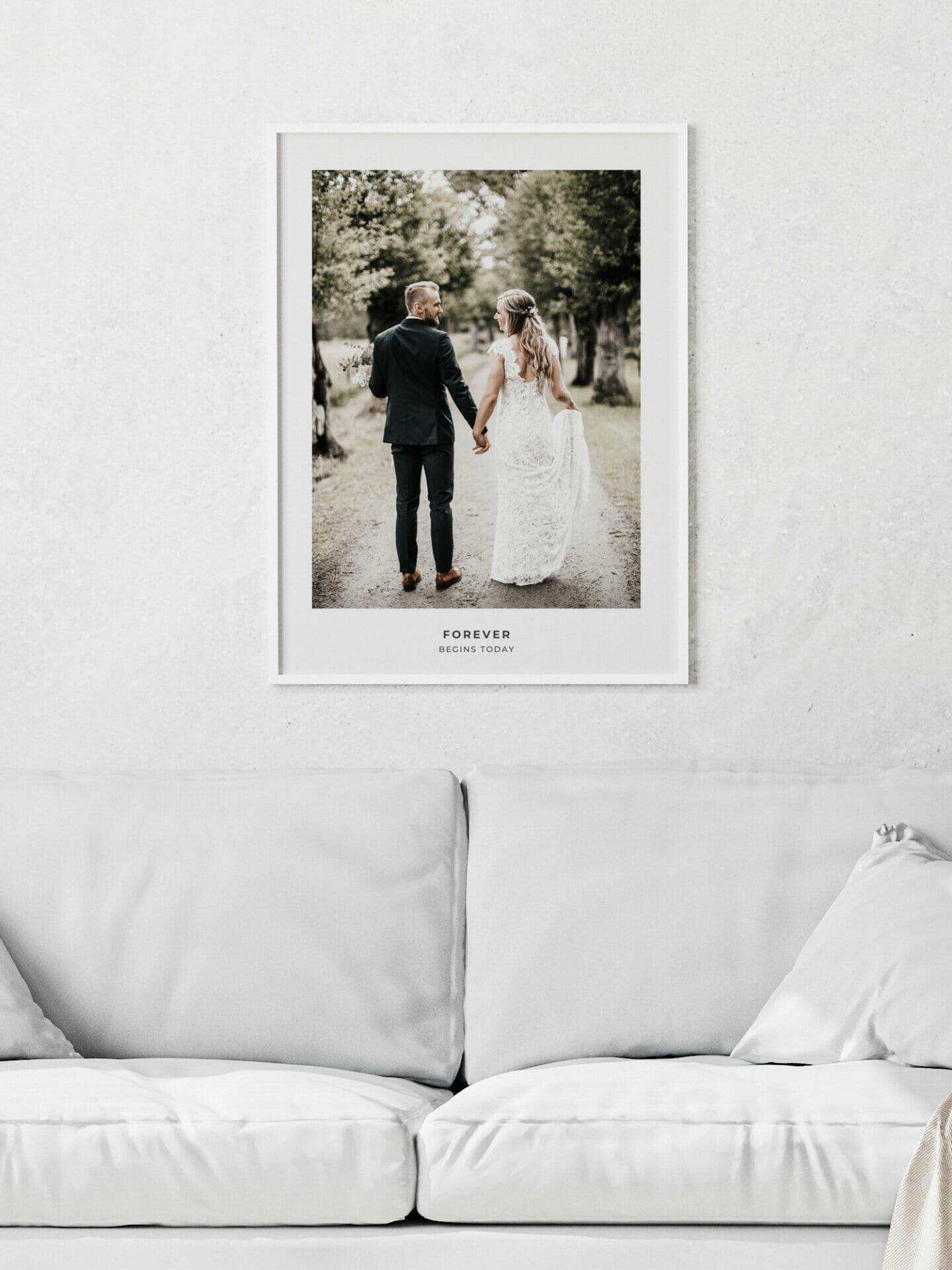 Poster of wedding couple in interior