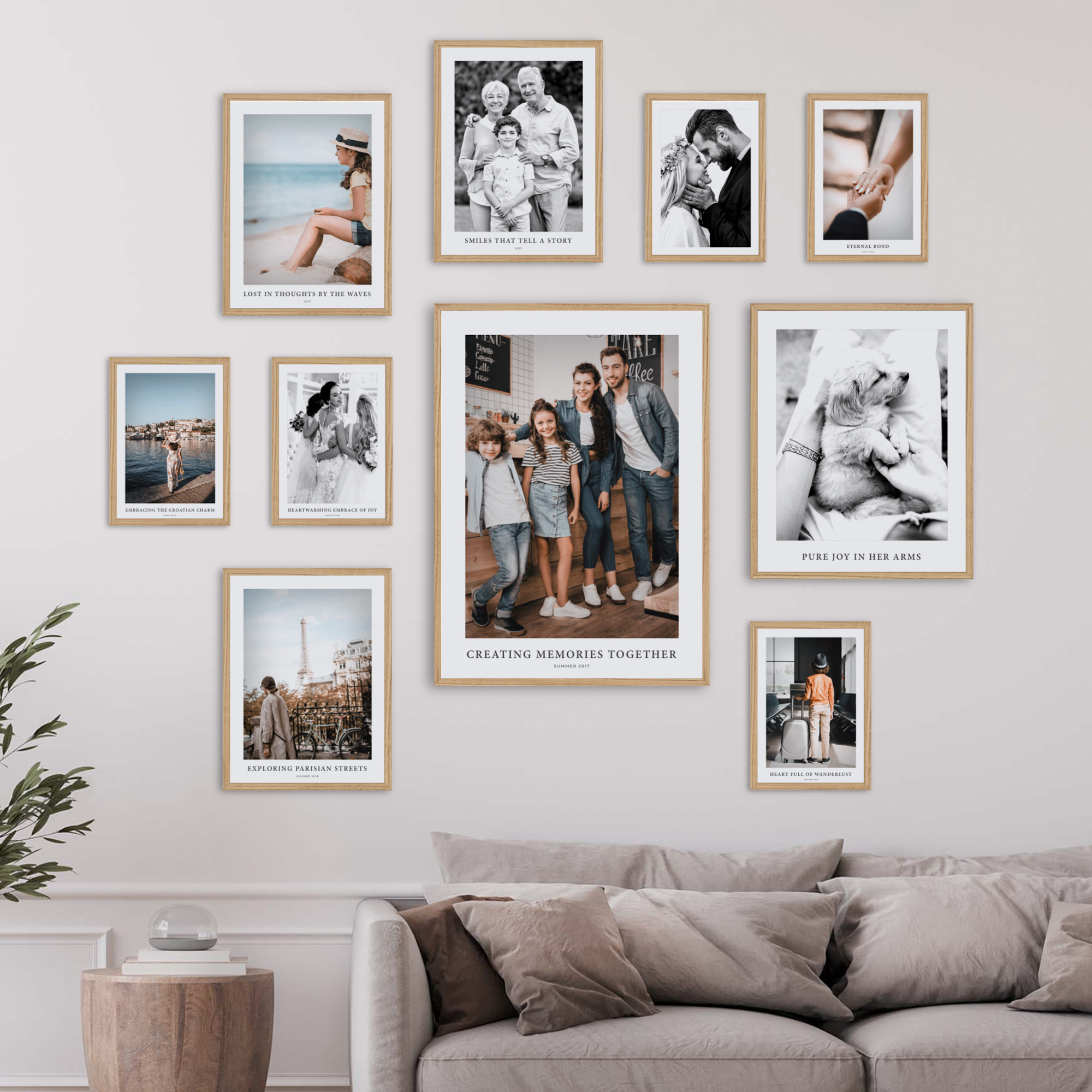 Interior inspiration example of Gallery Wall layout 10A