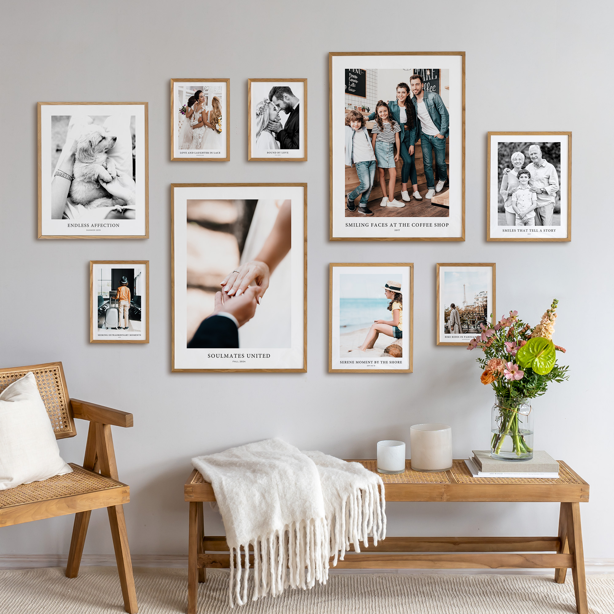 Interior inspiration example of Gallery Wall layout 9A