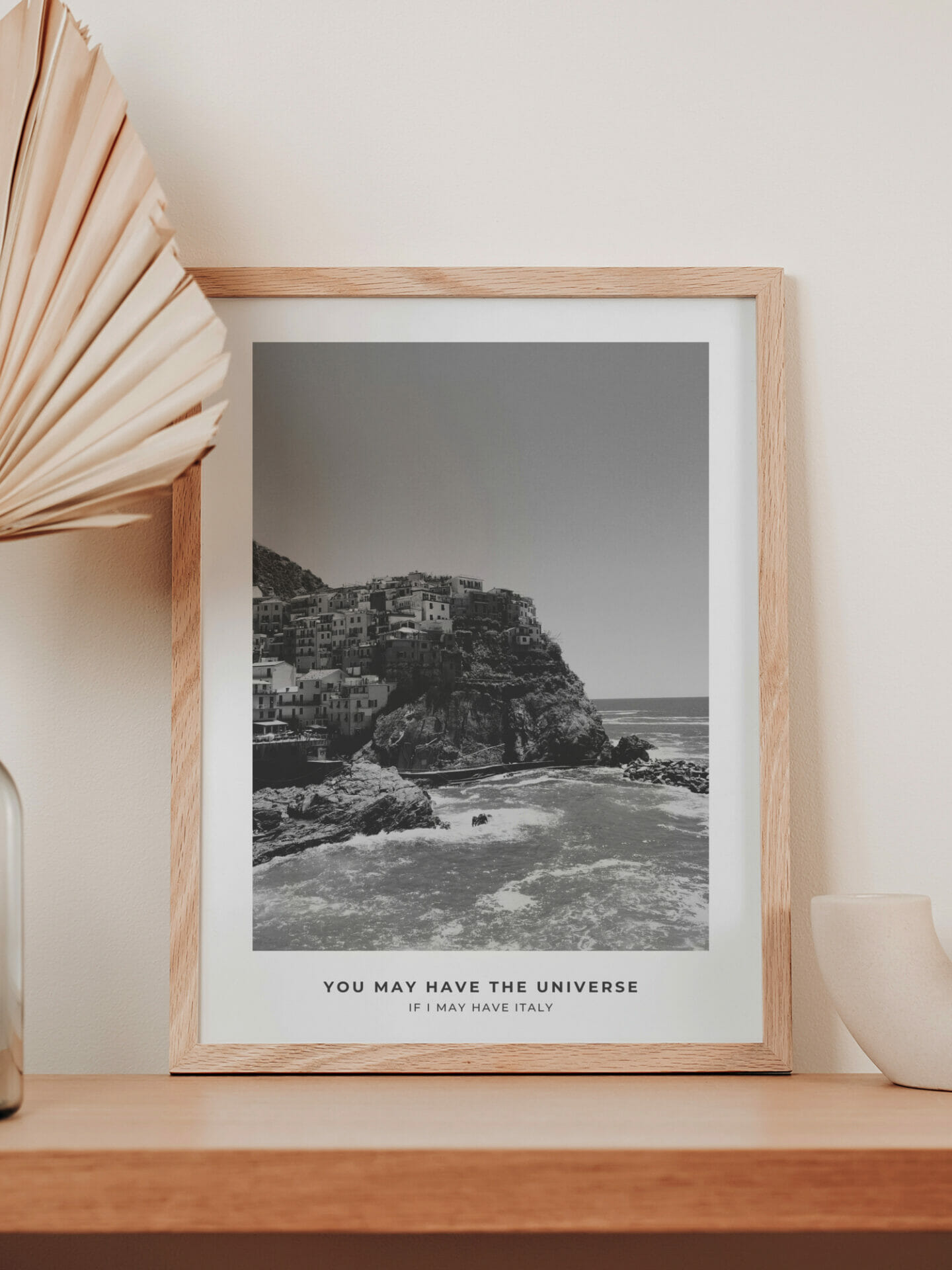 Poster of city of Cinque Terre by the sea in interior